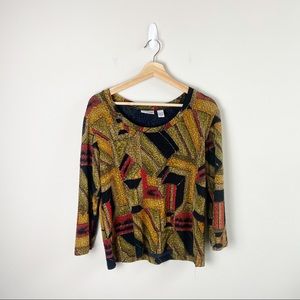 Chicos Vintage 90s Geometric Blouse
